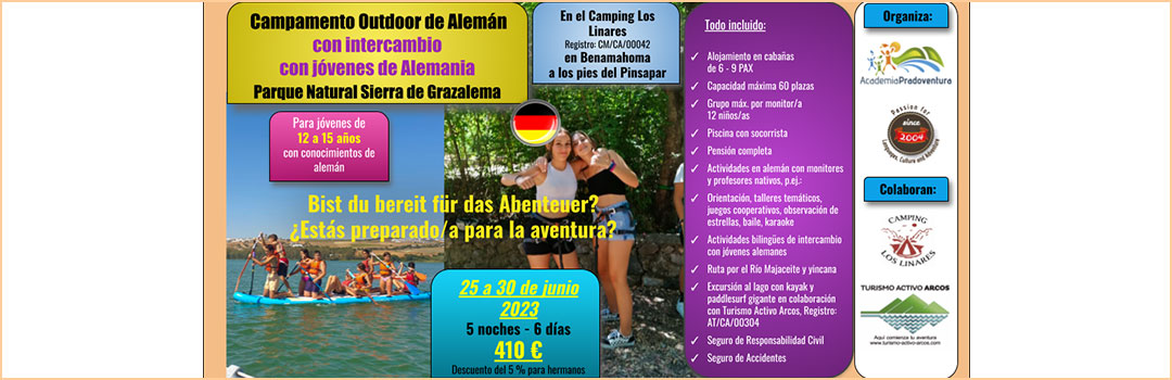 CAMPAMENTO OUTDOOR DE ALEMÁN 2023